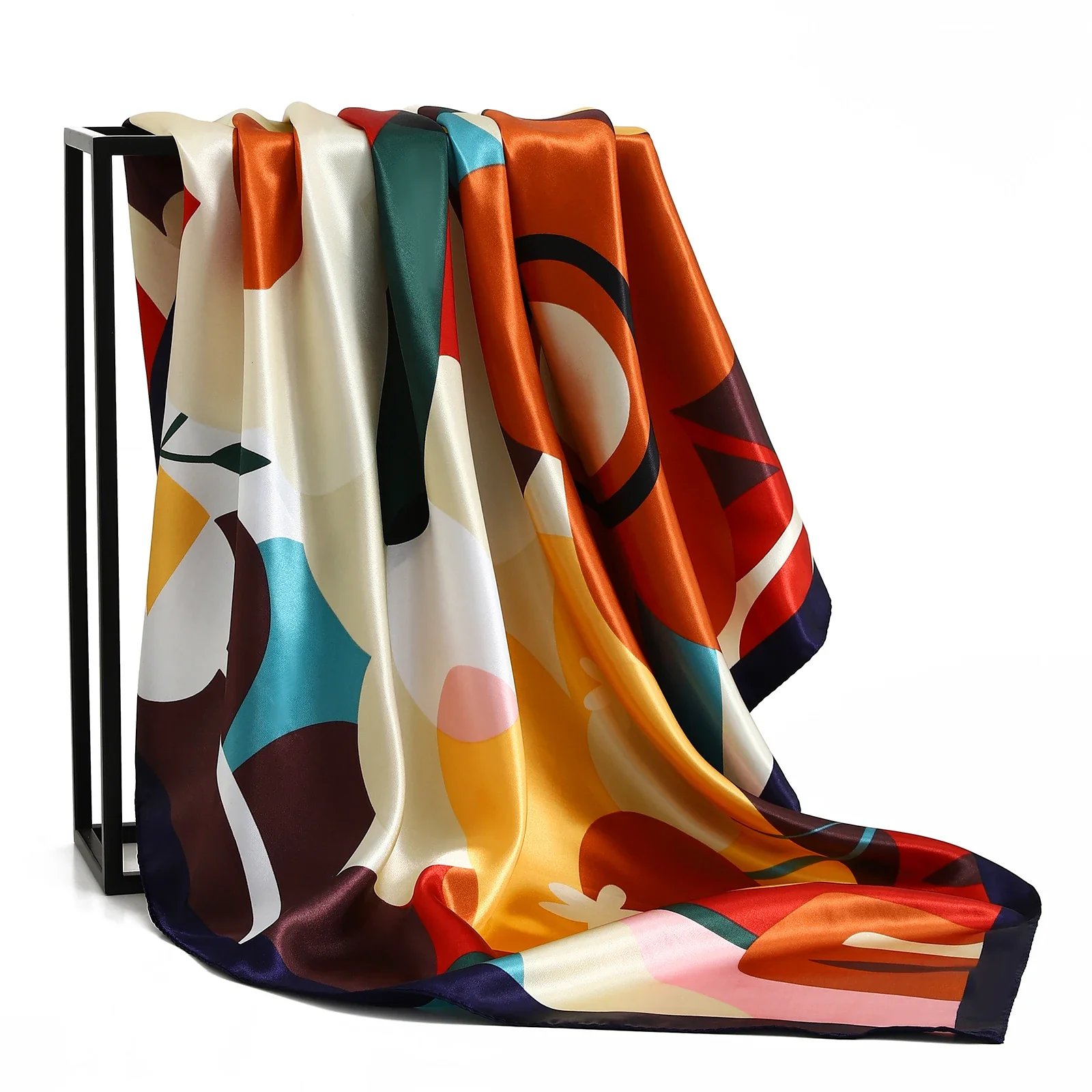 Satin Silk Square Head Scarf (90cm x 90cm) - Image 43