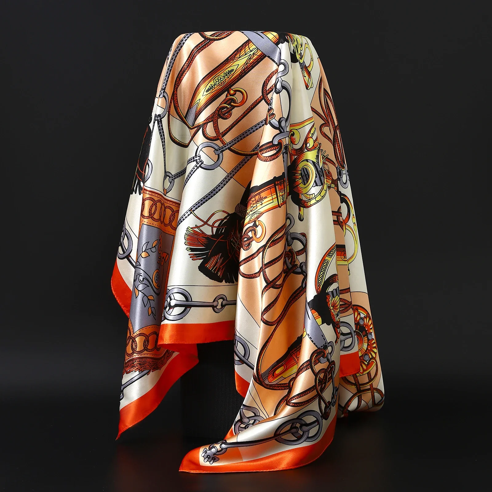 Satin Silk Square Head Scarf (90cm x 90cm) - Image 44