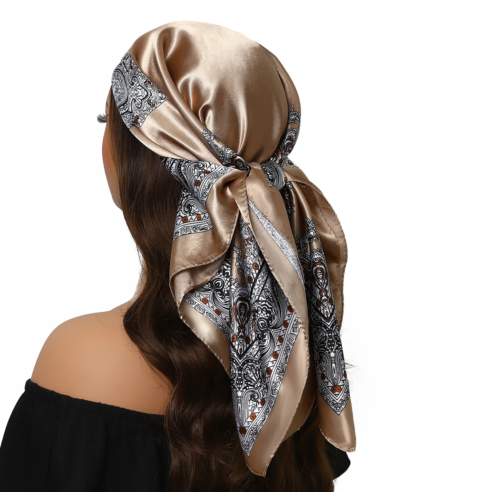 Satin Silk Square Head Scarf (90cm x 90cm) - Image 5