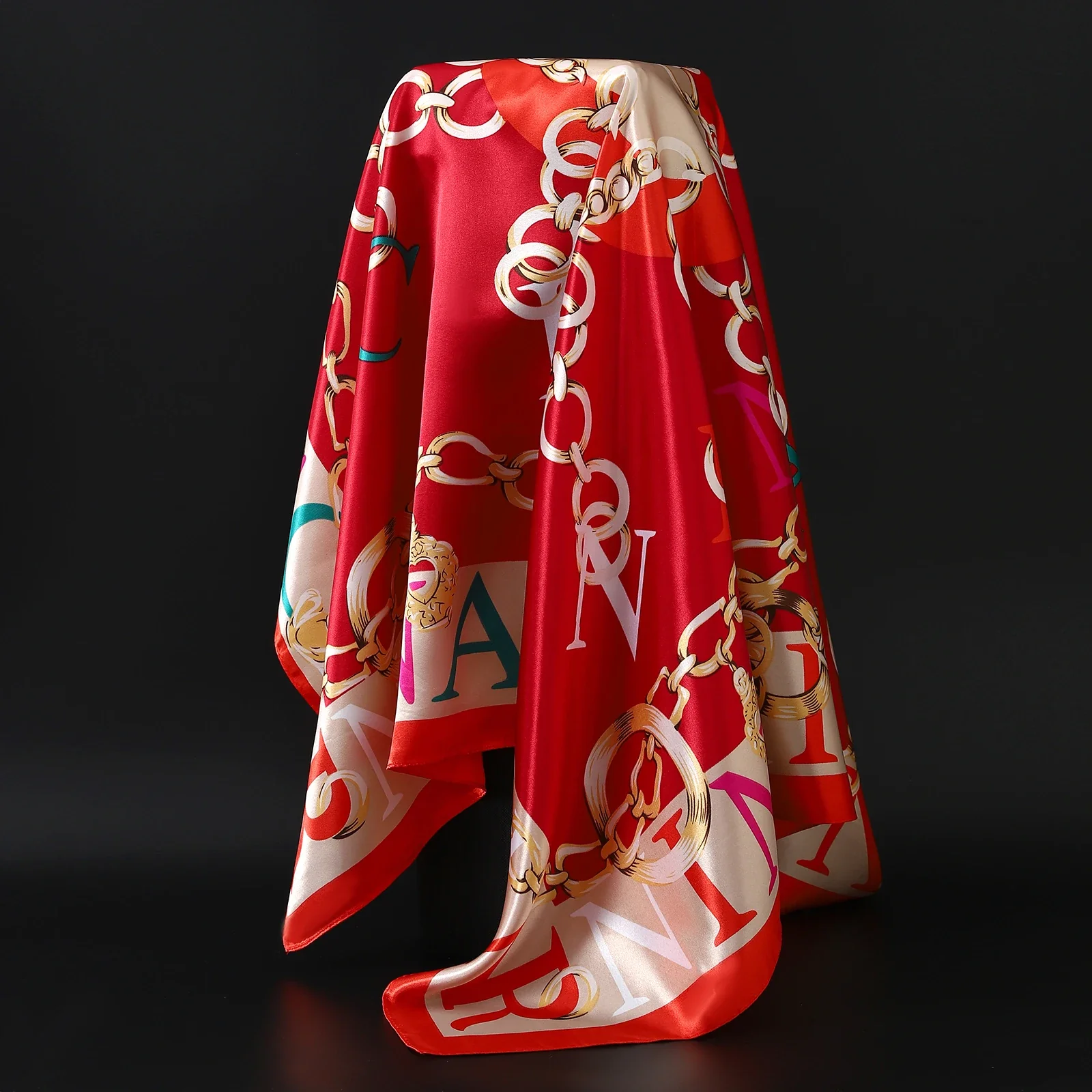 Satin Silk Square Head Scarf (90cm x 90cm) - Image 50