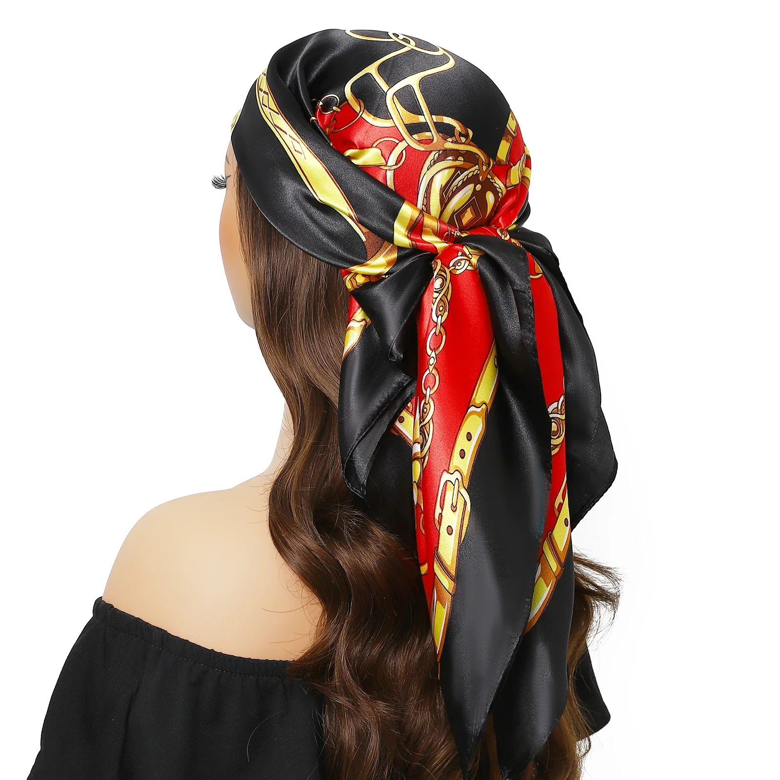 Satin Silk Square Head Scarf (90cm x 90cm) - Image 52