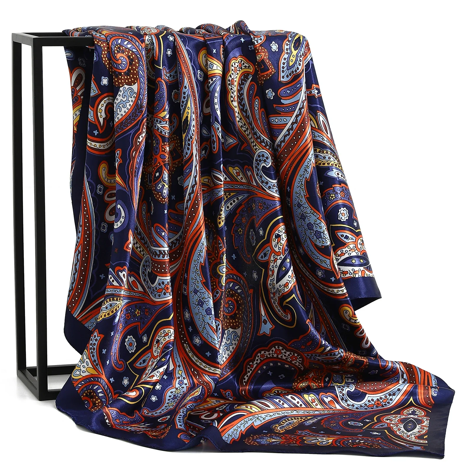 Satin Silk Square Head Scarf (90cm x 90cm) - Image 54