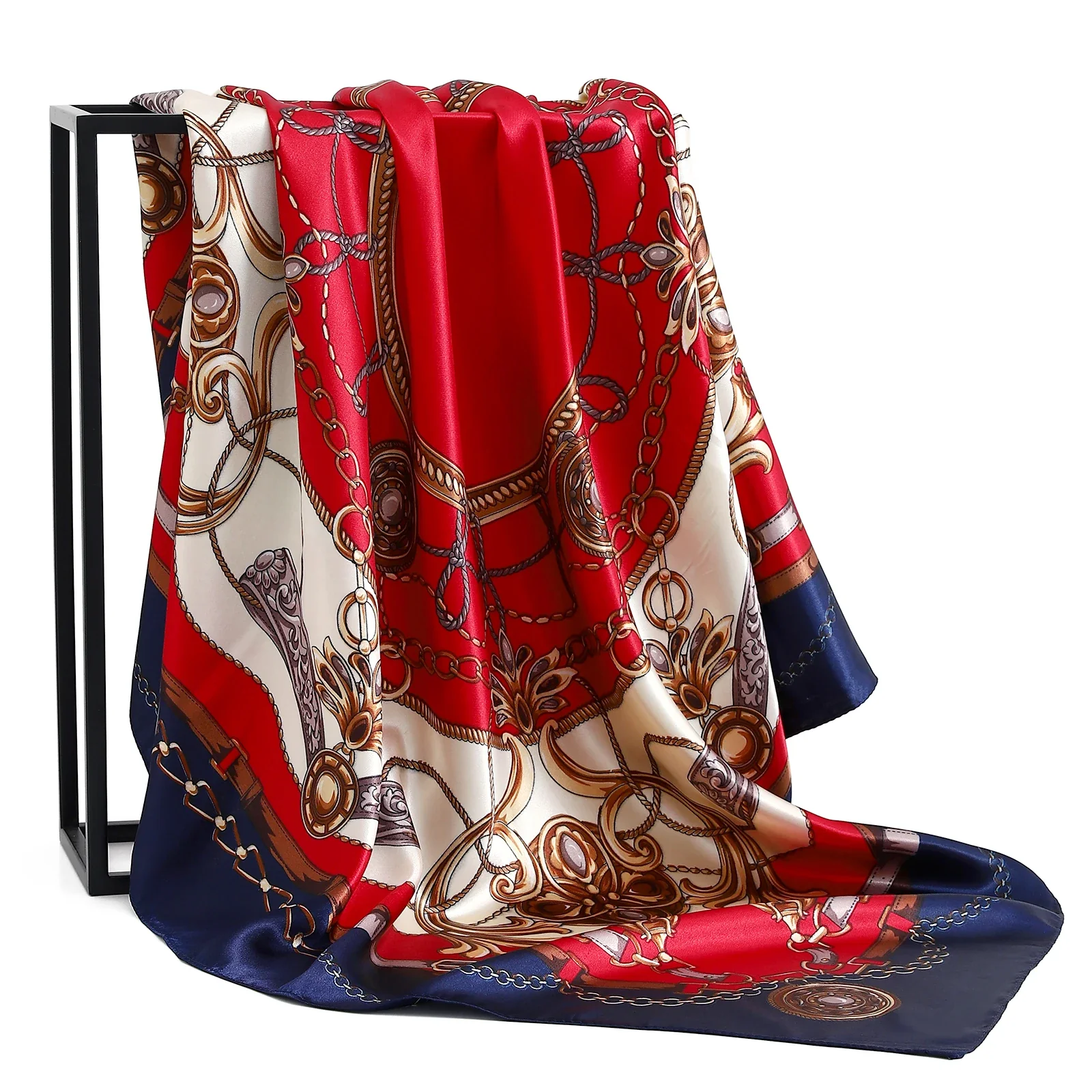Satin Silk Square Head Scarf (90cm x 90cm) - Image 58