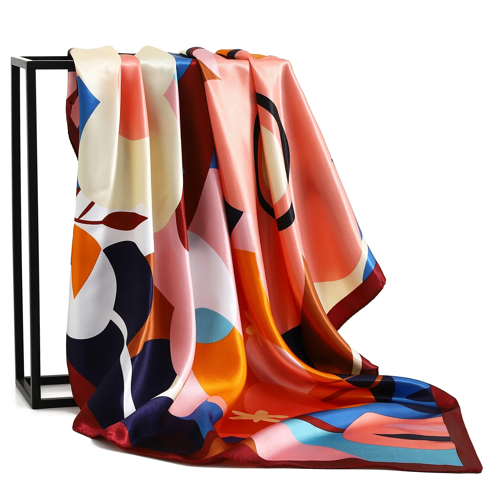 Satin Silk Square Head Scarf (90cm x 90cm) - Image 64