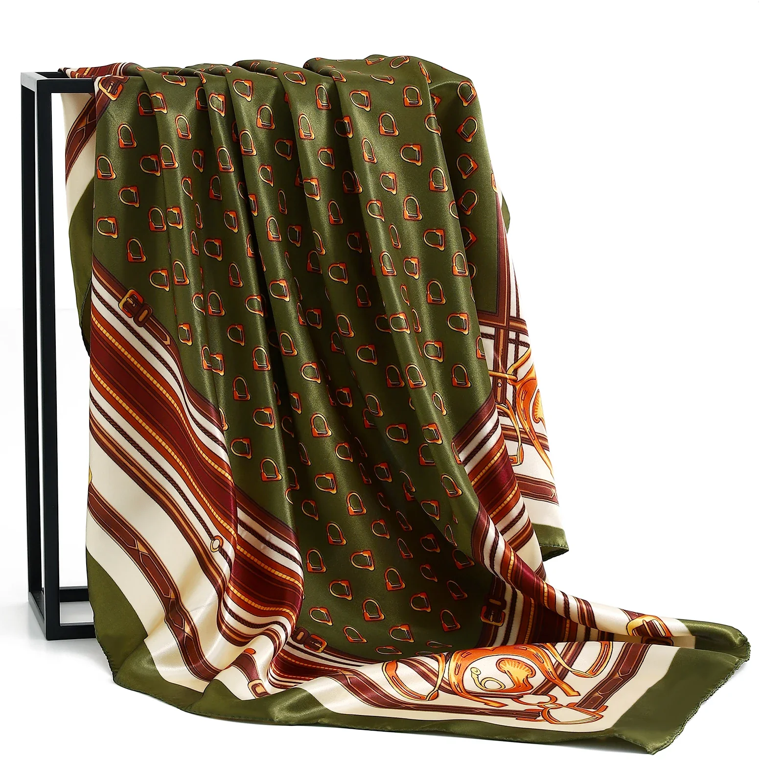 Satin Silk Square Head Scarf (90cm x 90cm) - Image 66