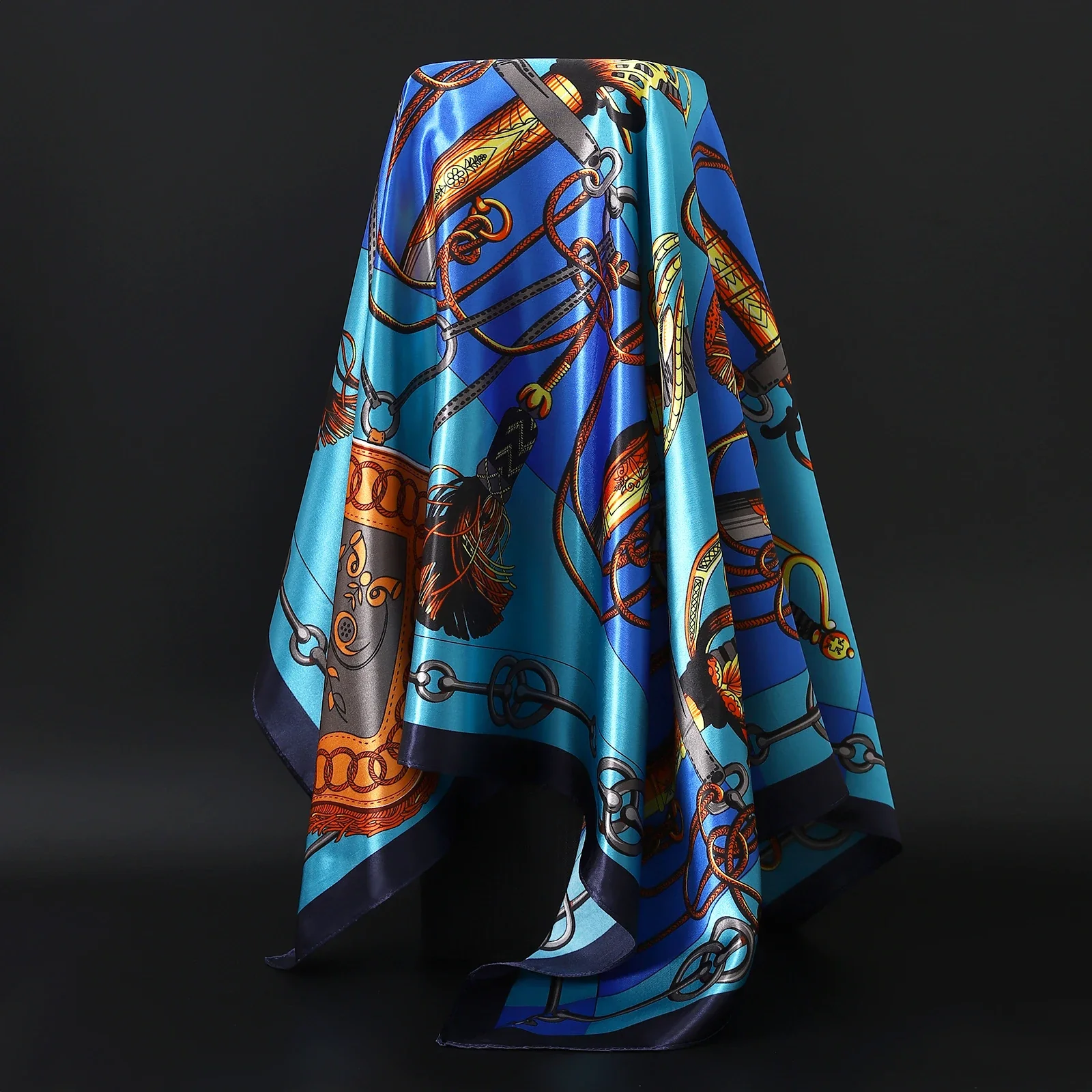 Satin Silk Square Head Scarf (90cm x 90cm) - Image 8