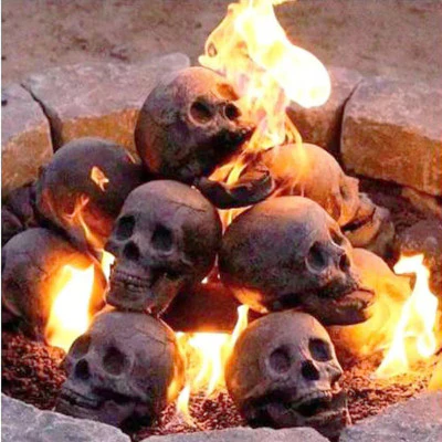 Skull Halloween Barbecue Fire Charcoal briquette - Image 2