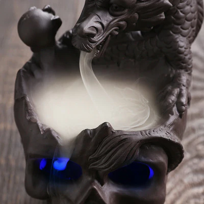 Halloween Skull Head Backflow Incense Burner Diffuser Home Decoration - Image 5