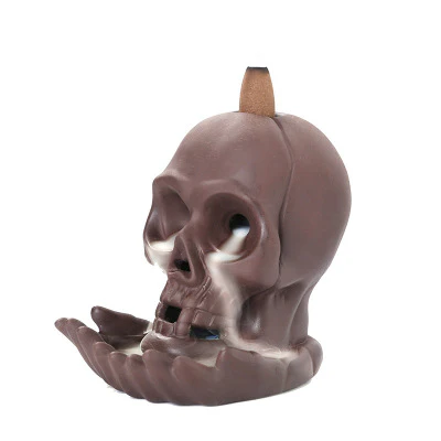 Halloween Skull Head Backflow Incense Burner Diffuser Home Decoration - Image 8