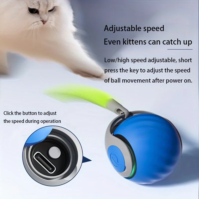 Smart Automatic Cat Toy Ball – USB Rechargeable Interactive - Image 2