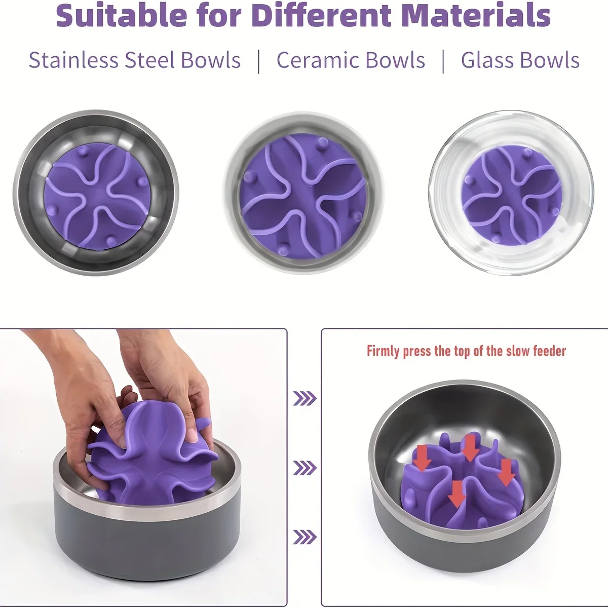 Soft Silicone Slow Feeder Dog Bowl Insert – Puzzle Feeder for Healthy Digestion - Image 4