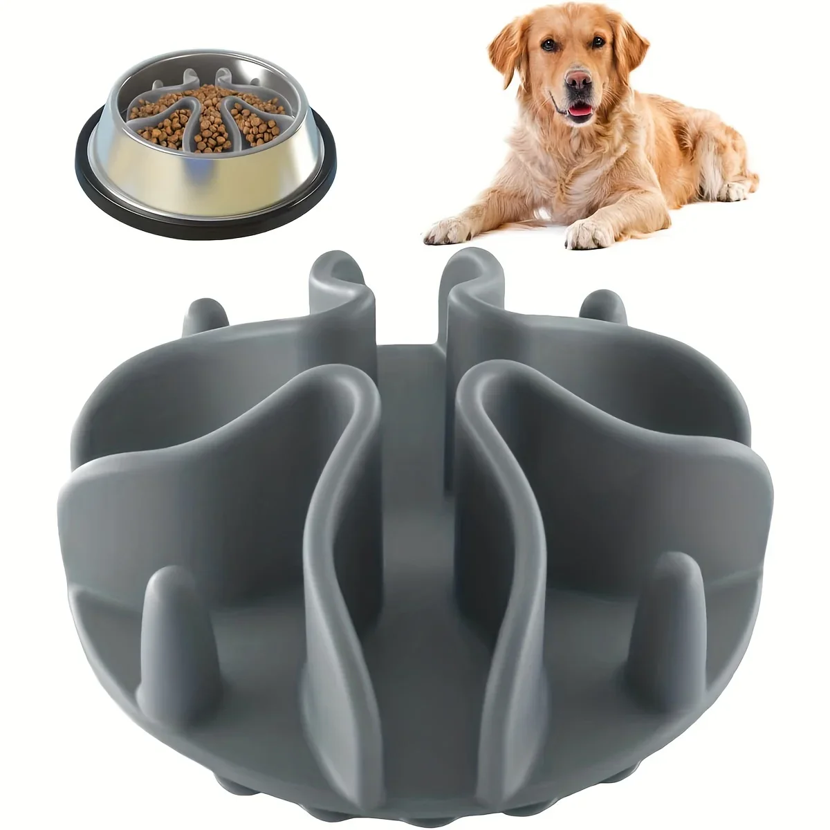 Soft Silicone Slow Feeder Dog Bowl Insert – Puzzle Feeder for Healthy Digestion - Image 5