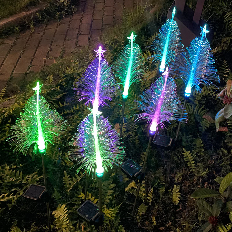 Solar Fiber Optic Pentagram Christmas Light Outdoor - Image 2