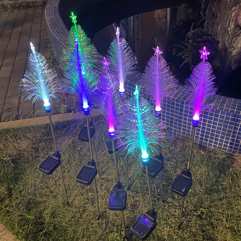 Solar Fiber Optic Pentagram Christmas Light Outdoor - Image 4