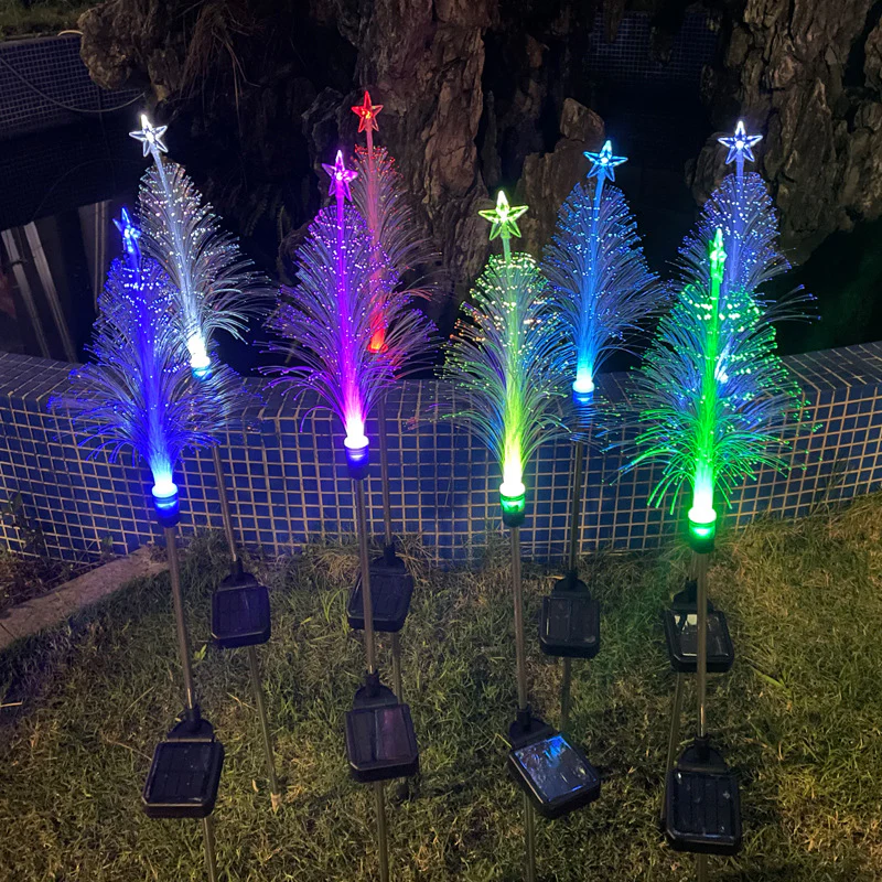 Solar Fiber Optic Pentagram Christmas Light Outdoor - Image 5