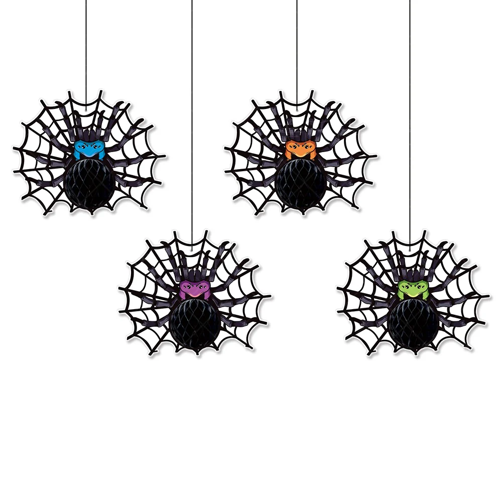 Spider Bat Honeycomb Ball Hanging Ornament Pendant - Image 3