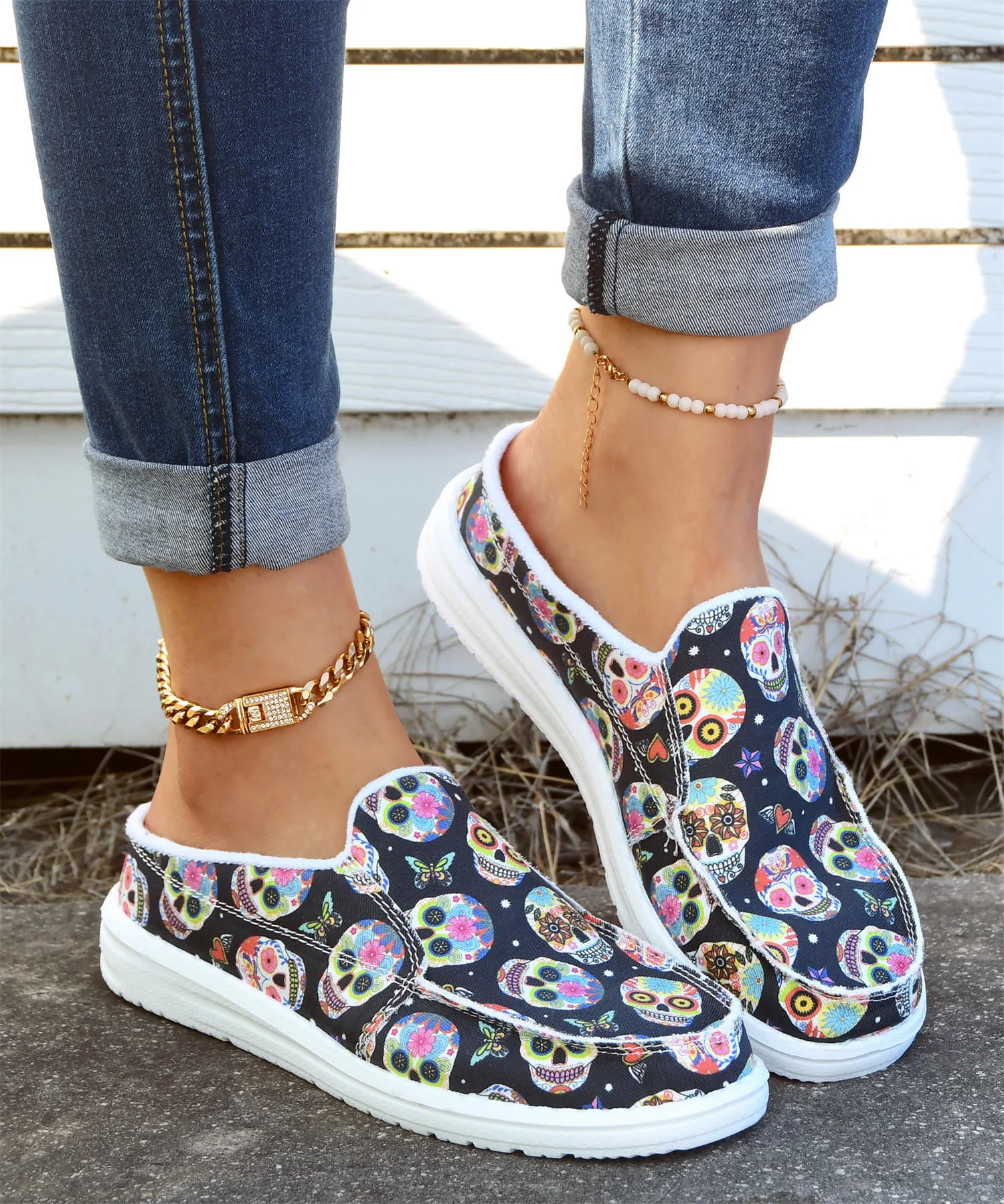 Spring And Summer New New Stylish Slippers Outer Wear Floral Cloth Shoes - Image 5