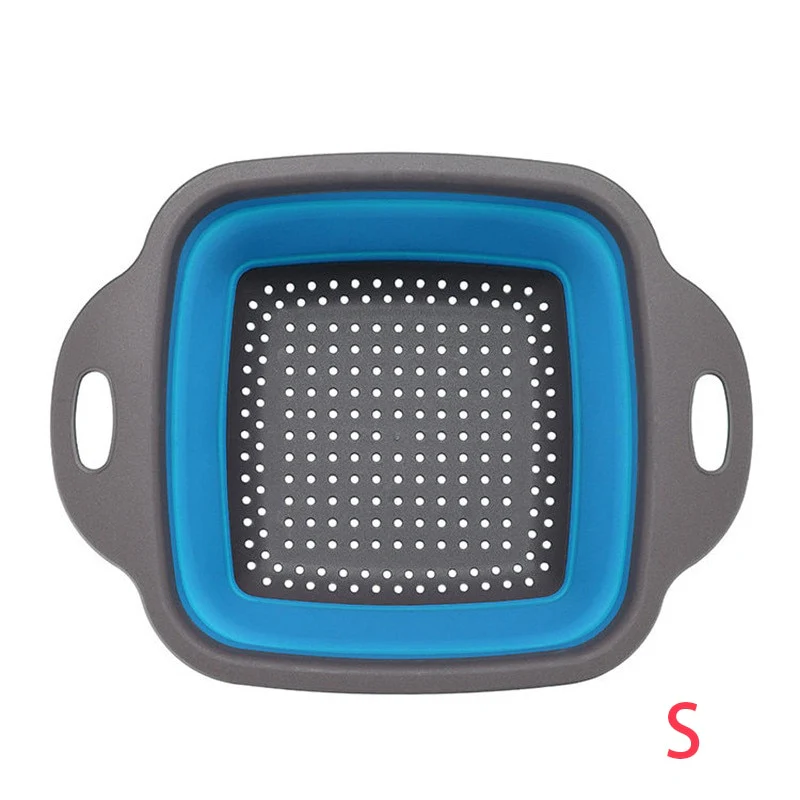 Square Collapsible Colander Silicone Kitchen Food Vegetable Fruit Strainer - Image 9