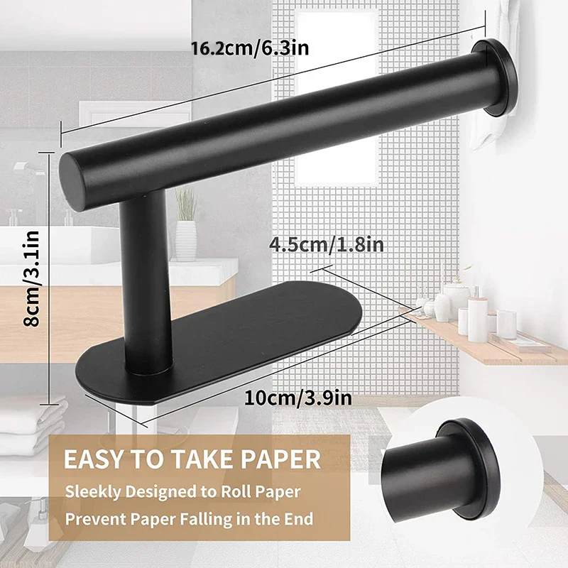 Stainless Steel Adhesive Paper Towel Holder for Kitchen and Bathroom - No Drilling Required - Image 3