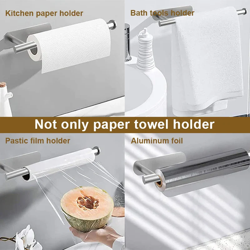 Stainless Steel Adhesive Paper Towel Holder for Kitchen and Bathroom - No Drilling Required - Image 5