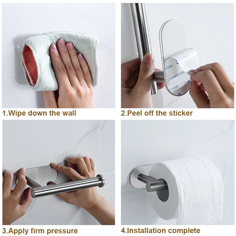Stainless Steel Adhesive Paper Towel Holder for Kitchen and Bathroom - No Drilling Required - Image 6