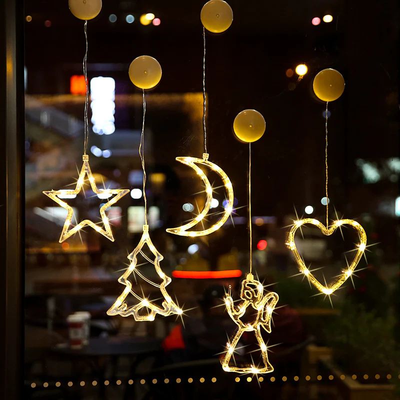 Star String Lights LED Christmas Curtain Lights Indoor Bedroom Home Party Decoration Snowman Christmas Tree Holiday Lights - Image 2
