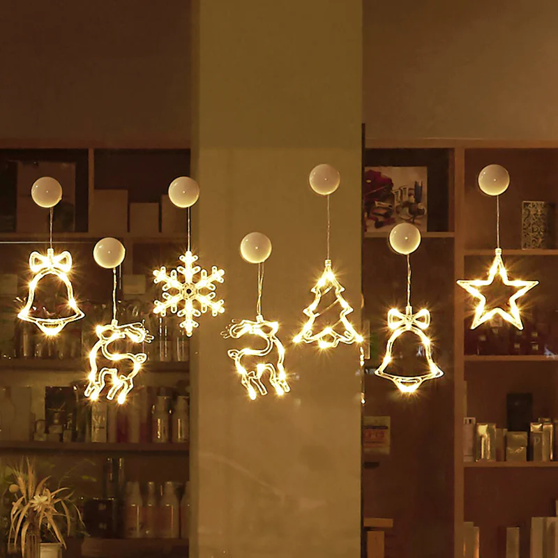 Star String Lights LED Christmas Curtain Lights Indoor Bedroom Home Party Decoration Snowman Christmas Tree Holiday Lights - Image 3