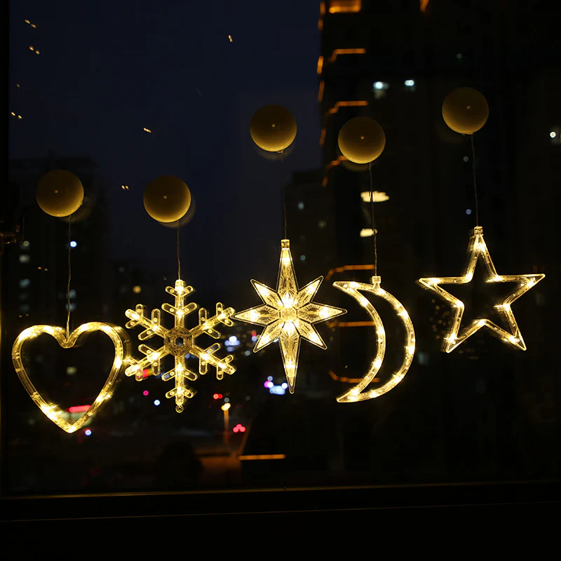 Star String Lights LED Christmas Curtain Lights Indoor Bedroom Home Party Decoration Snowman Christmas Tree Holiday Lights - Image 4