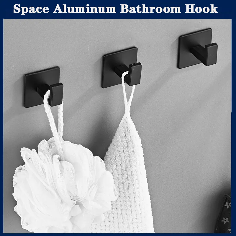 Stylish Black Self-Adhesive Wall Hooks - Image 2