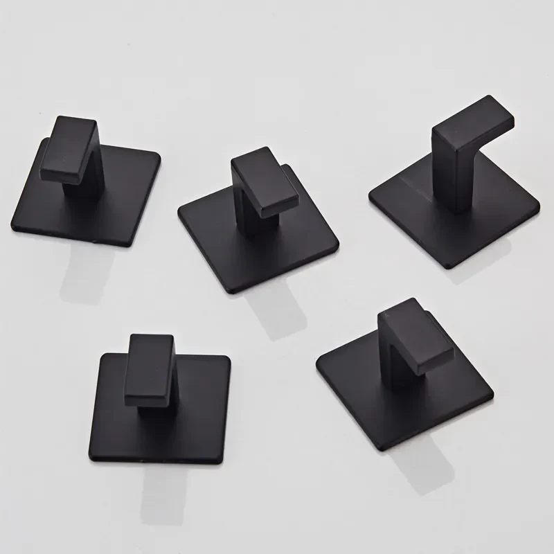 Stylish Black Self-Adhesive Wall Hooks - Image 3