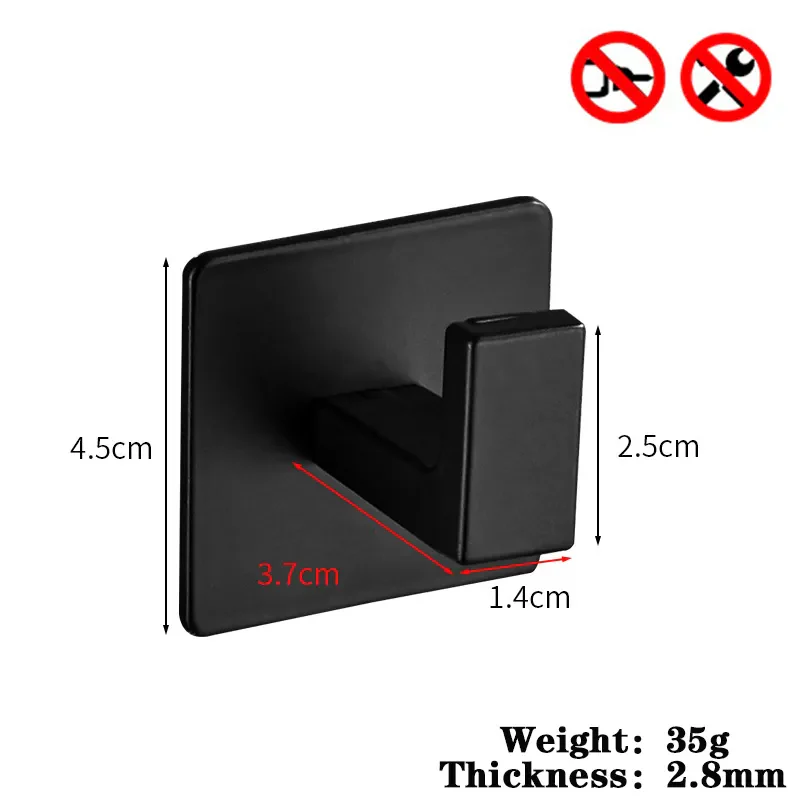 Stylish Black Self-Adhesive Wall Hooks - Image 5