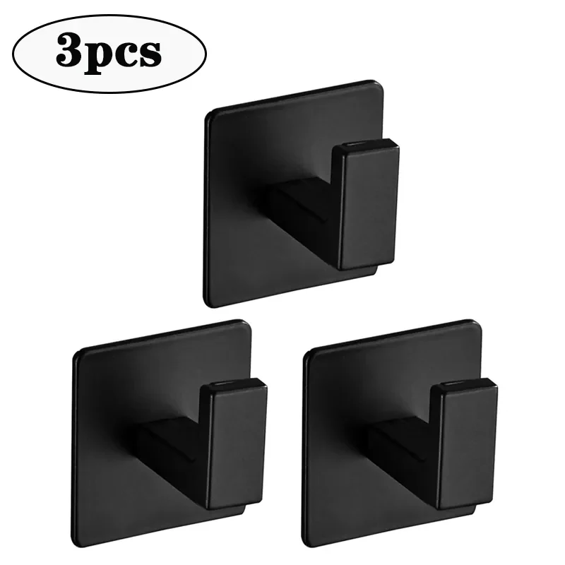 Stylish Black Self-Adhesive Wall Hooks - Image 9