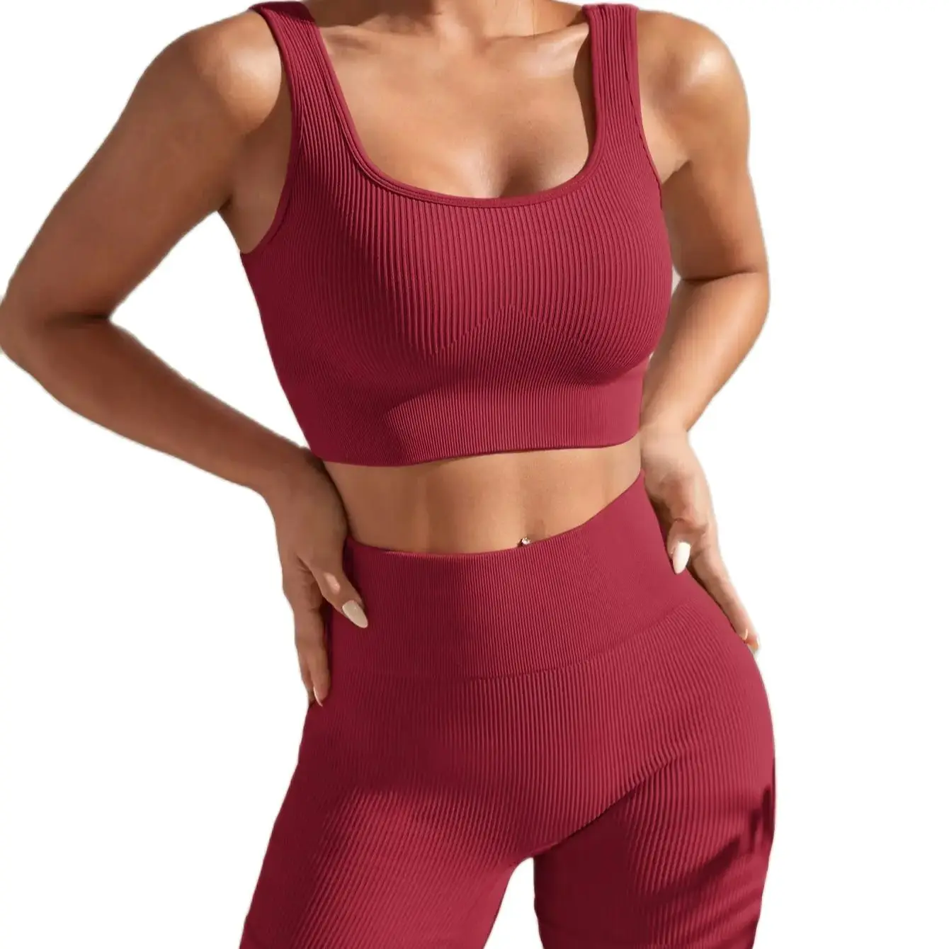 Stylish Seamless Exercise Body-Tight Fitness Set - Image 18