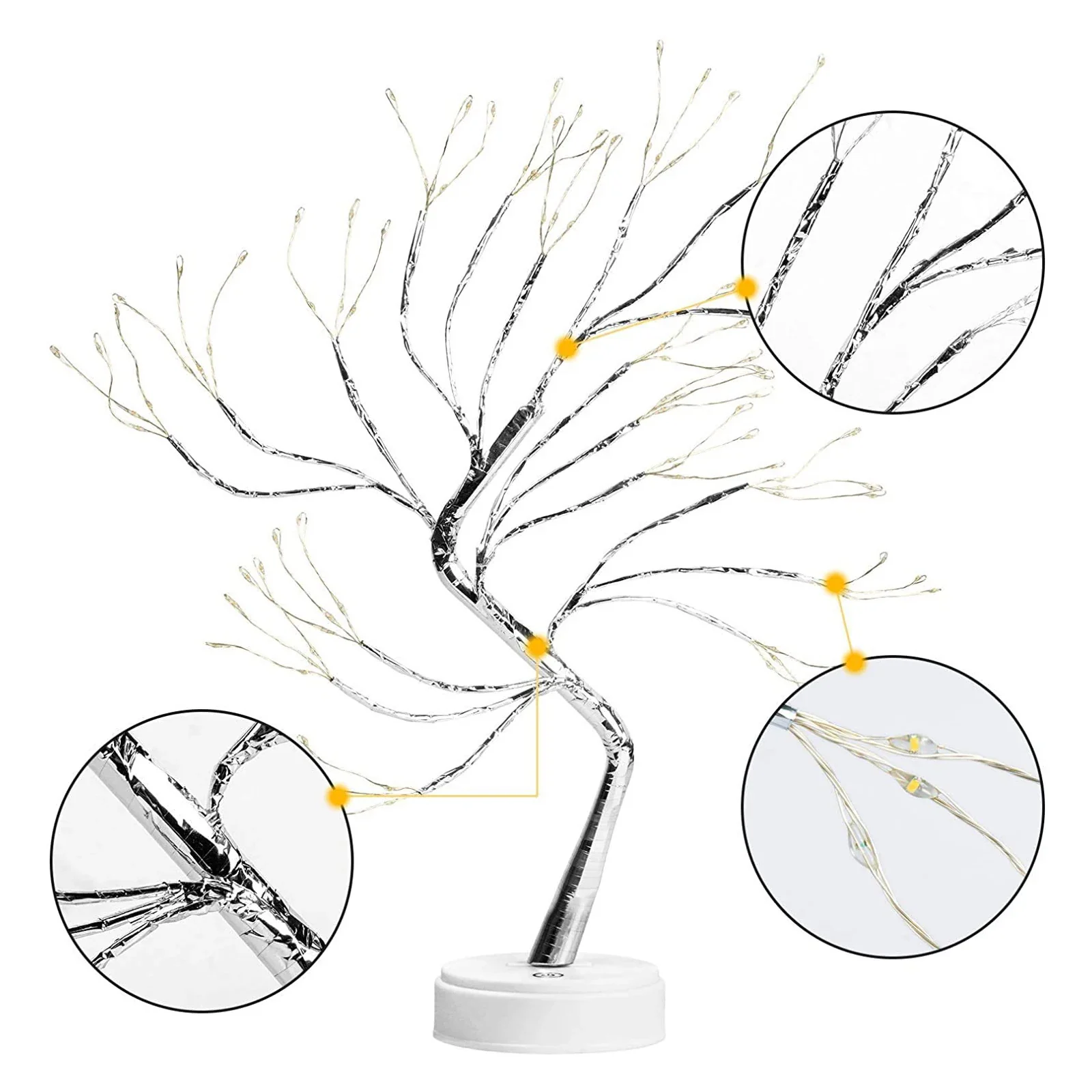 Willow-Glow Tabletop Tree Lamp, Decorative LED Lights USB Or AA Battery Powered - Image 6