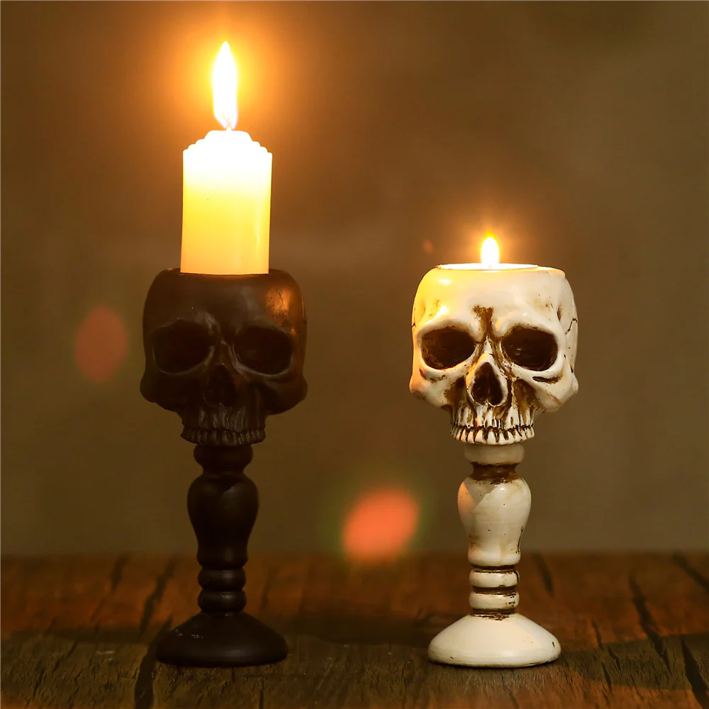 Three-dimensional Skull Column Candlestick Home Decoration - Image 4