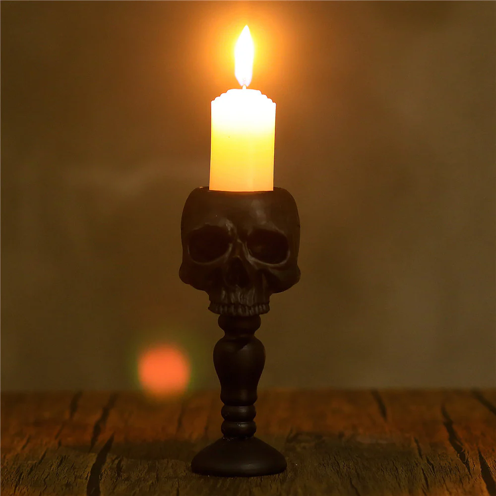 Three-dimensional Skull Column Candlestick Home Decoration - Image 5