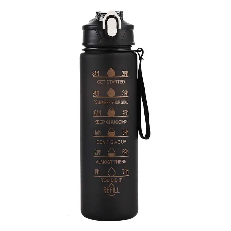 Time-Marked Sports Water Bottle with Straw - Image 10