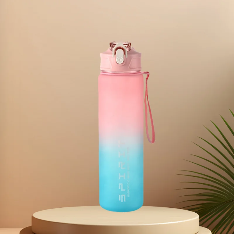 Time-Marked Sports Water Bottle with Straw - Image 11