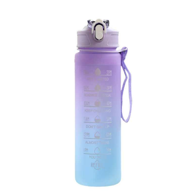 Time-Marked Sports Water Bottle with Straw - Image 13