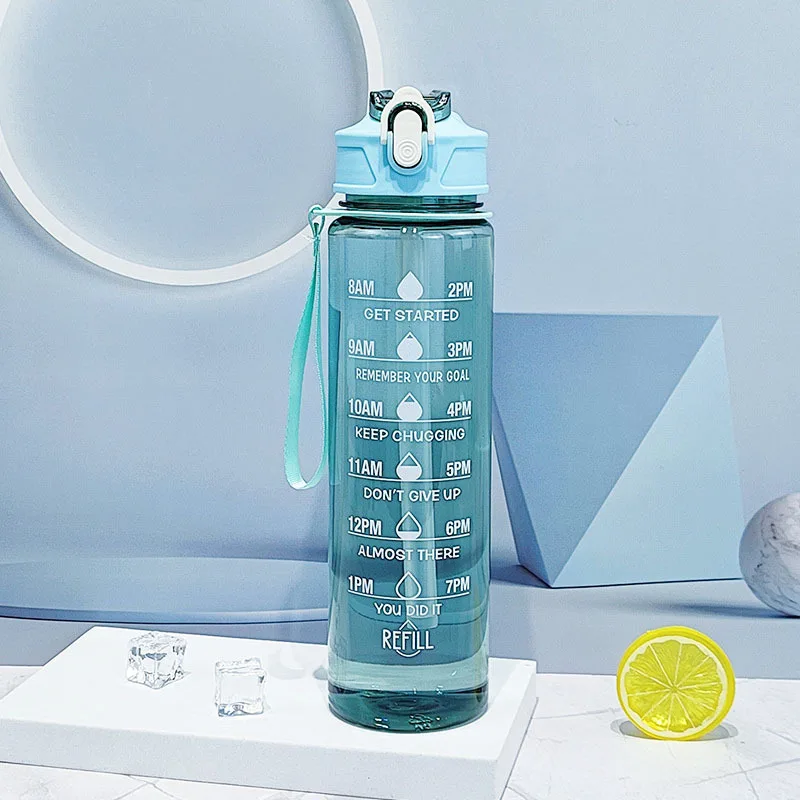 Time-Marked Sports Water Bottle with Straw - Image 14