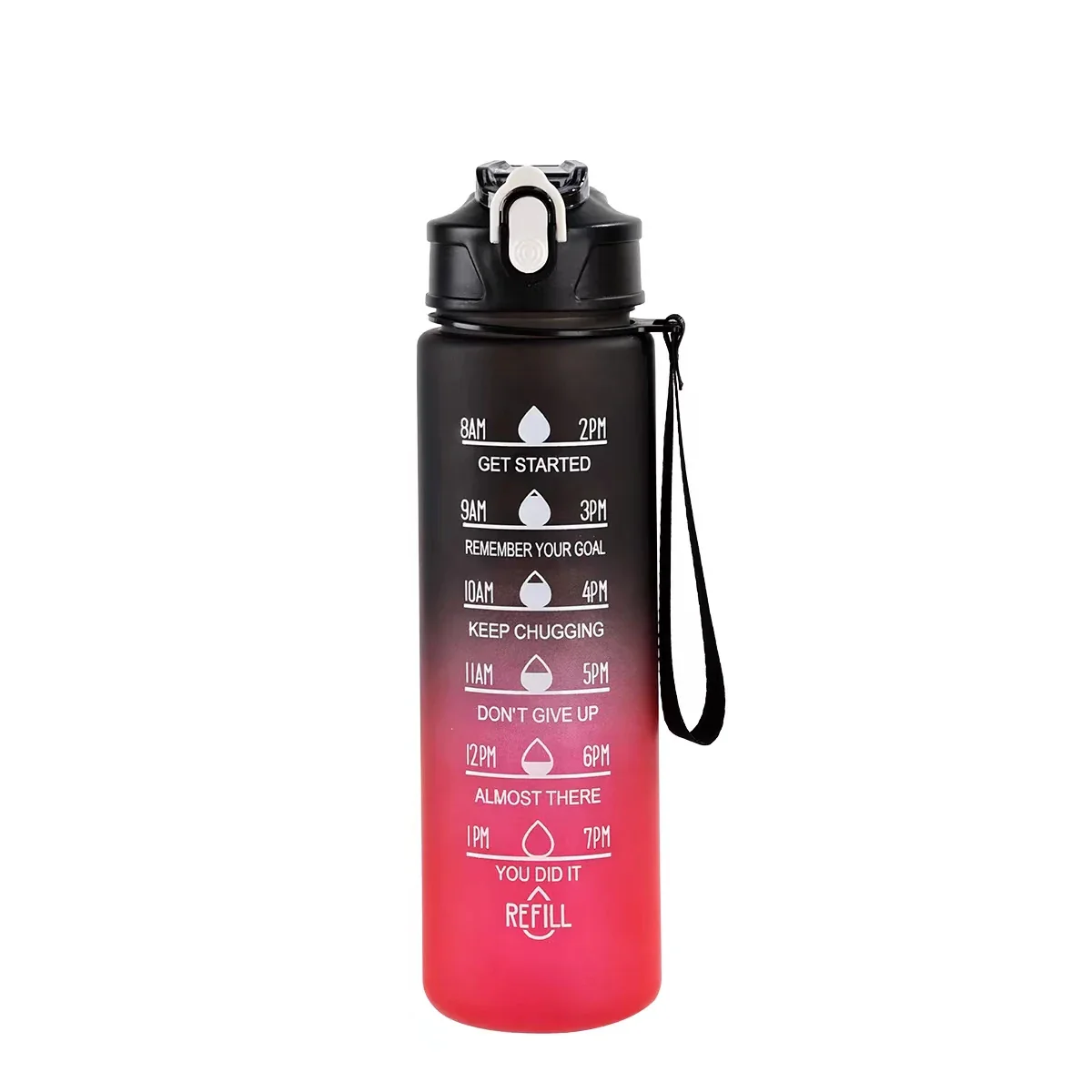 Time-Marked Sports Water Bottle with Straw - Image 15