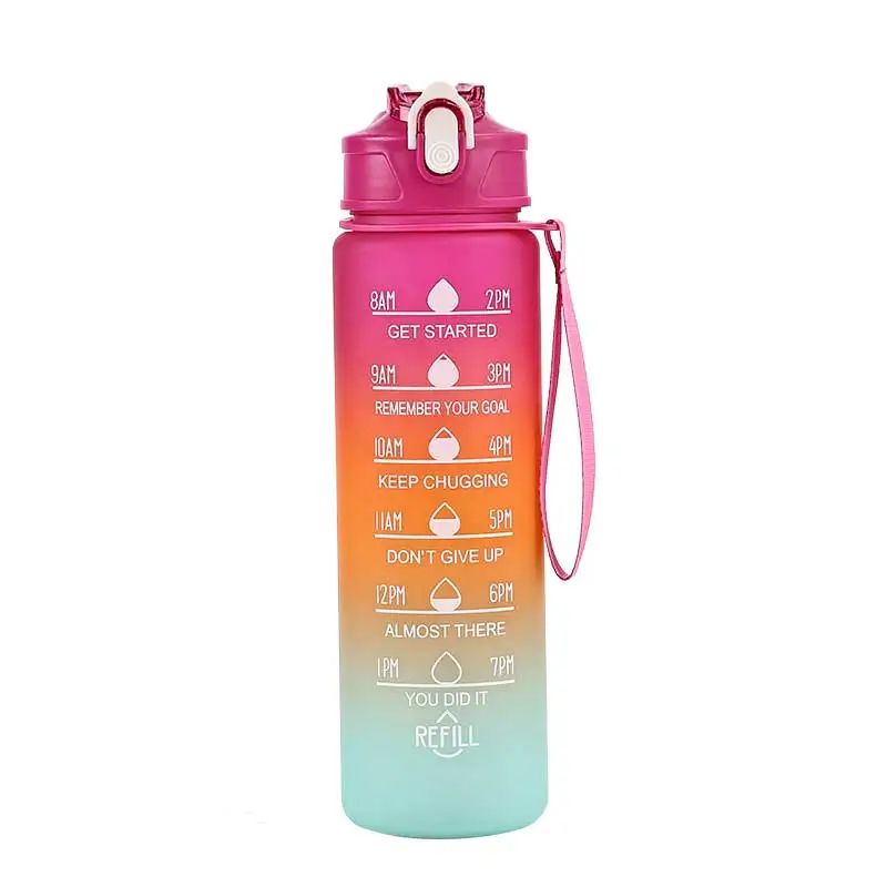 Time-Marked Sports Water Bottle with Straw - Image 16