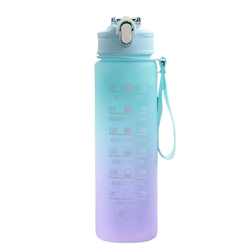 Time-Marked Sports Water Bottle with Straw - Image 23