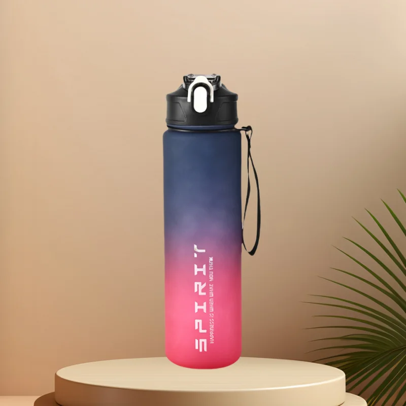 Time-Marked Sports Water Bottle with Straw - Image 7