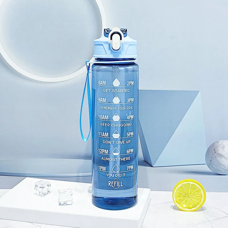 Time-Marked Sports Water Bottle with Straw - Image 8