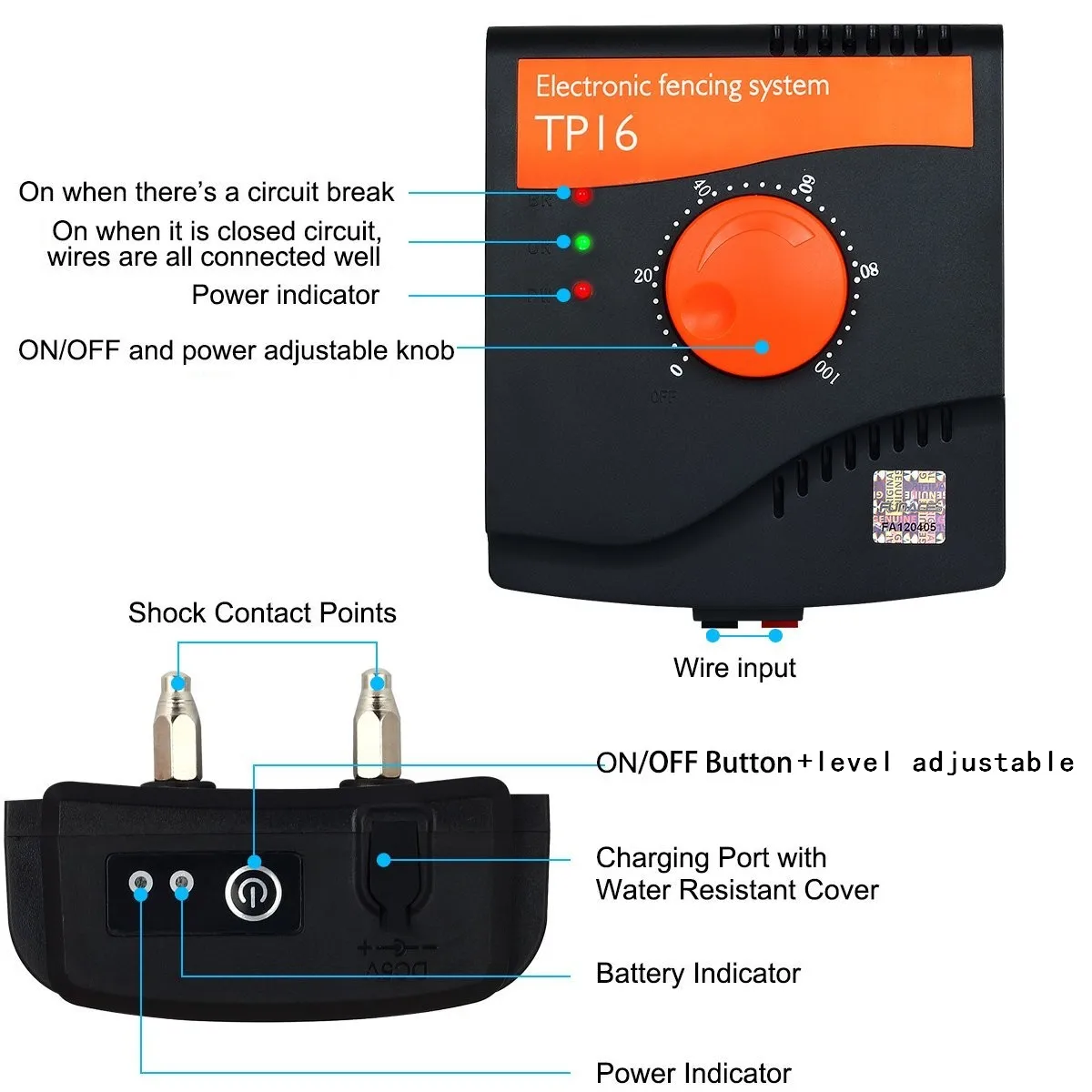 TP16 Pet Fence System with Rechargeable Waterproof Training Collar - Image 2