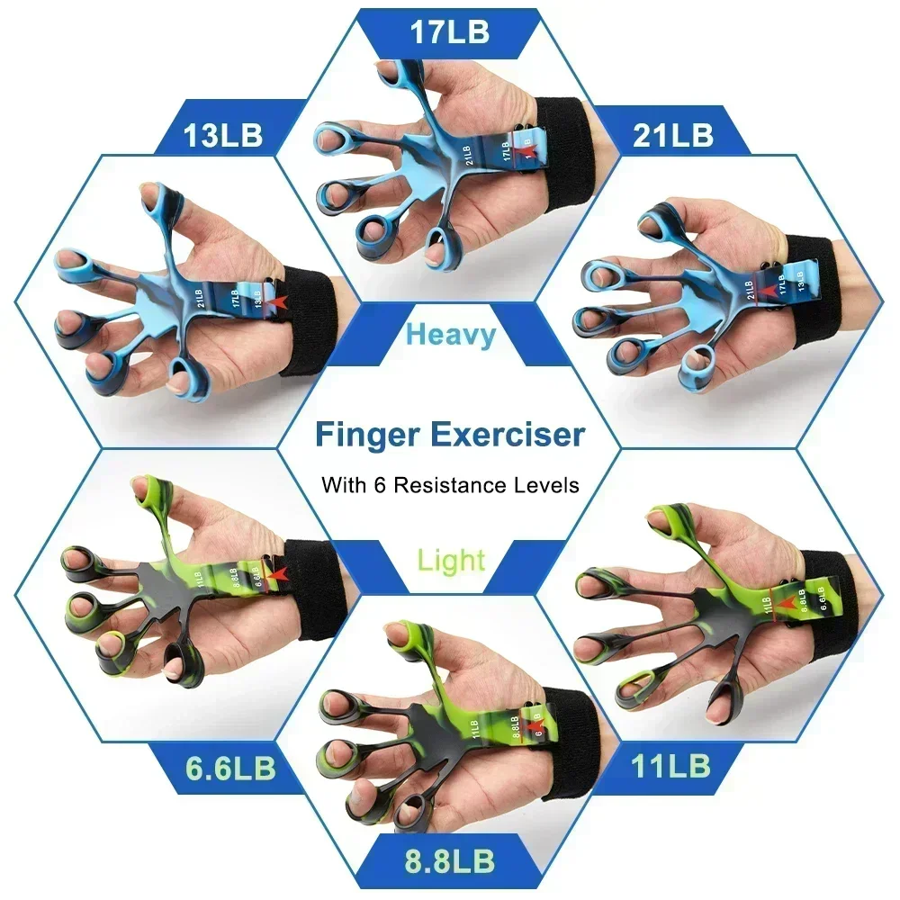 Training & Exercise 6 Resistance Finger Hand Grip - Image 4