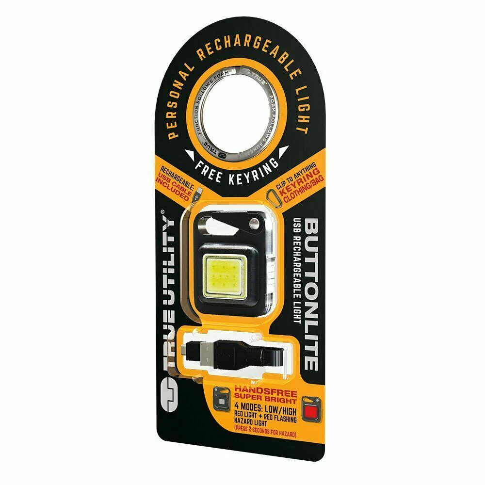True Utility Button Lite Personal + Handsfree Rechargeable Work Light - Image 2