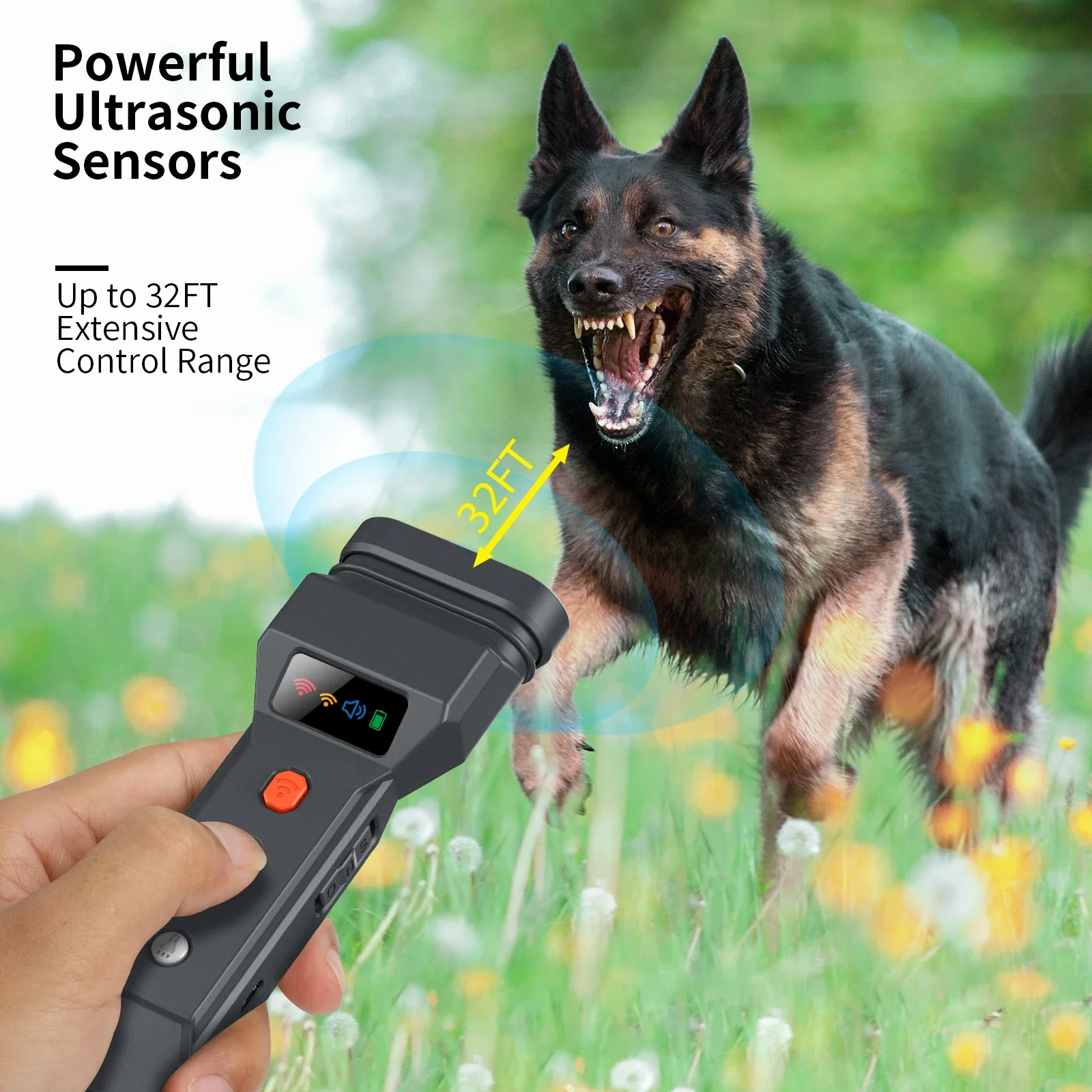 Ultrasonic Dog Repeller with Flashlight and Beeper - Image 2