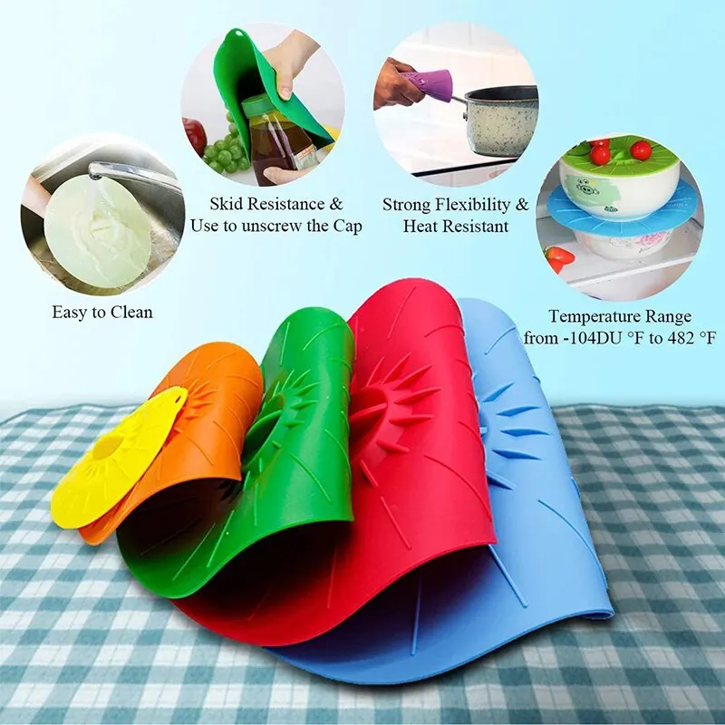 Universal Silicone Food Fresh Covers (5 Piece - Pack) - Image 2